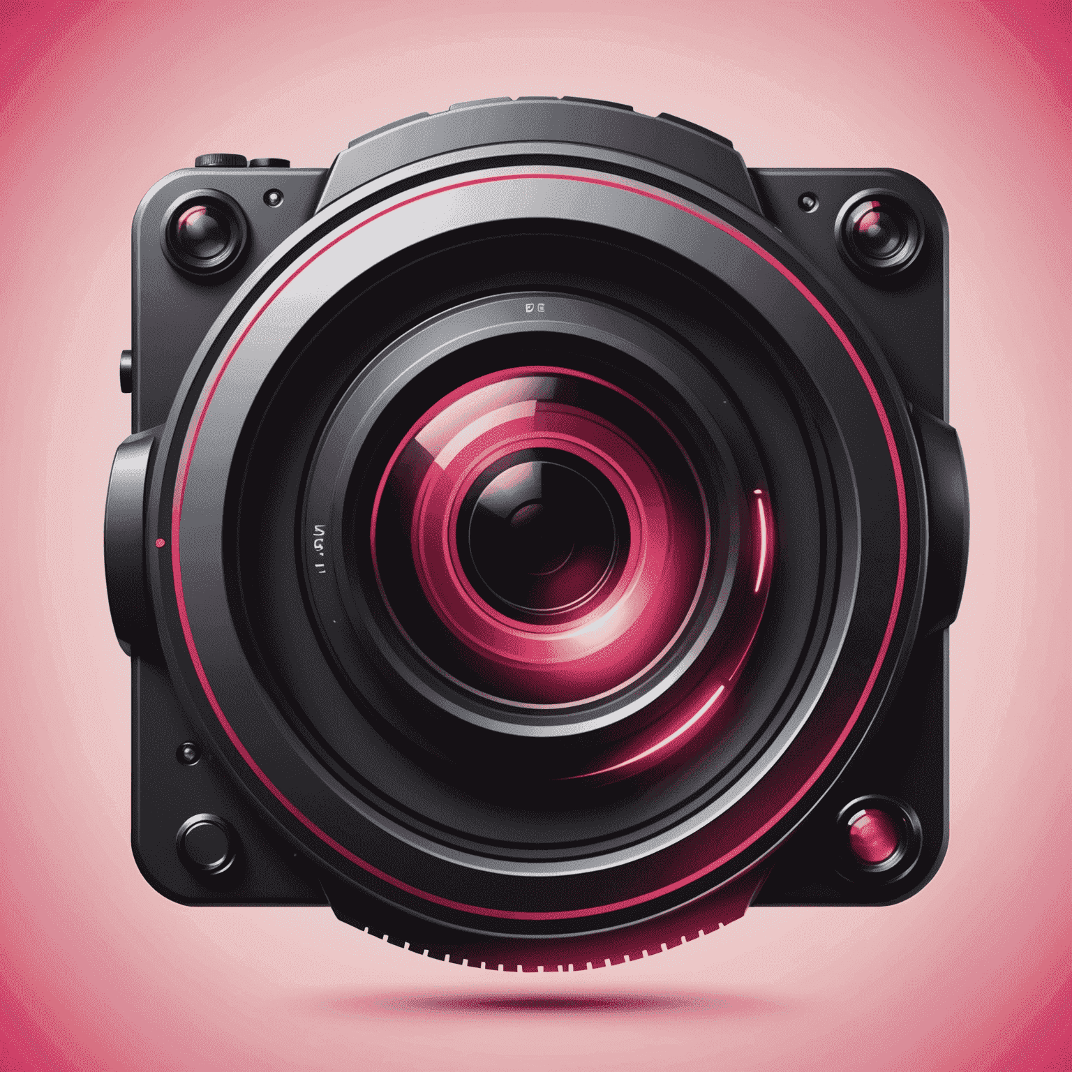 Photon logo - A stylized camera shutter with red and pink gradient