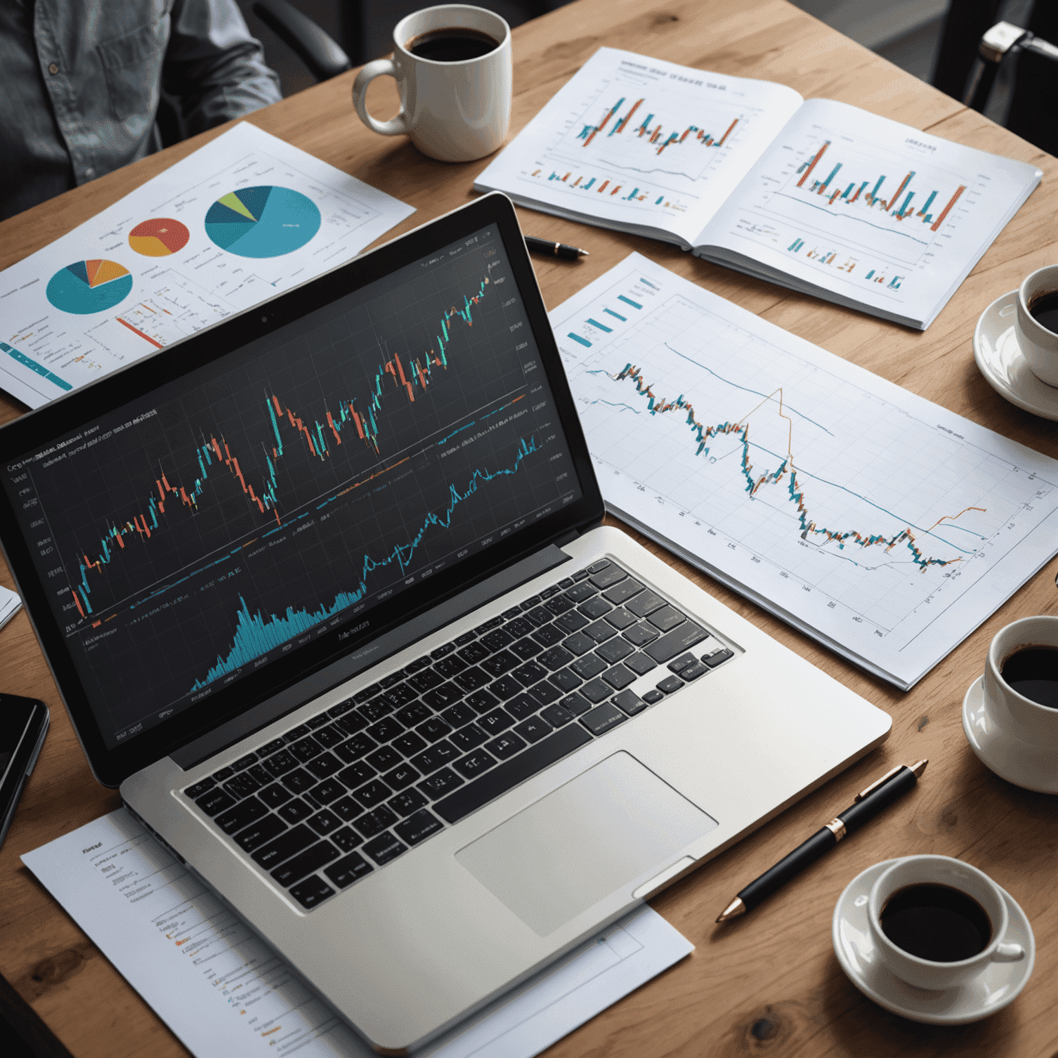Illustration of various trading strategy charts and diagrams